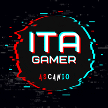 a glitch effect logo for ita gamer asconio