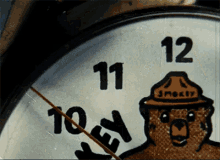 It'S Smokey Bear'S Birthday Tomorrow!! GIF - Smokey Bear Clock Time GIFs