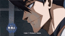 a man says raw i mean kaw in a pixelated image