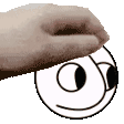 a hand is touching a smiley face with its fingers .