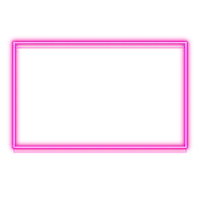a pink neon frame on a white background with a glowing border .