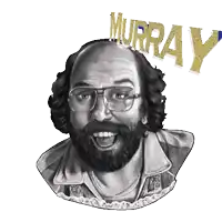 a drawing of a man with glasses and a beard with the name murray above him