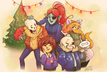 a drawing of a group of undertale characters with the year 2015 on the bottom right