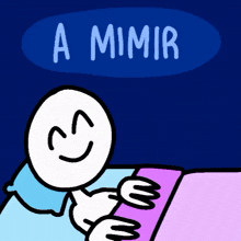 a cartoon of a person reading a book with the words a mimir written above them