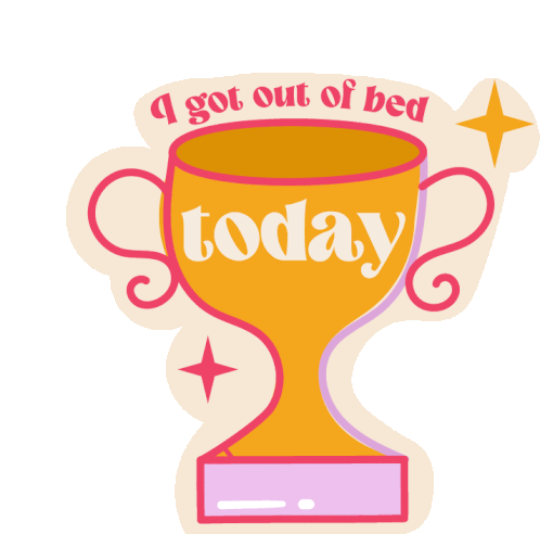 Sixam Glow Get Out Of Bed Sticker - Sixam Glow Get Out Of Bed Trophy Stickers