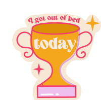 Sixam Glow Get Out Of Bed Sticker - Sixam Glow Get Out Of Bed Trophy Stickers
