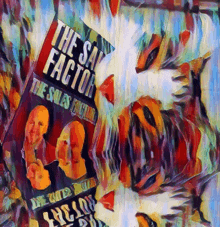 a colorful painting of a book titled " the sales factor "