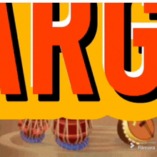 a yellow and orange sign that says arg