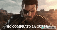 a man smoking a cigar with the words ho comprato la guerra