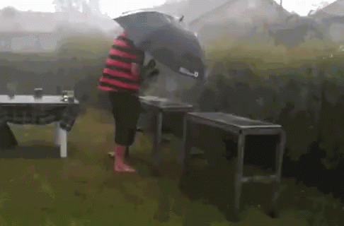 Bbq Grill In The Rain GIF - Backyard Grill Rain Umbrella - Discover & Share  GIFs