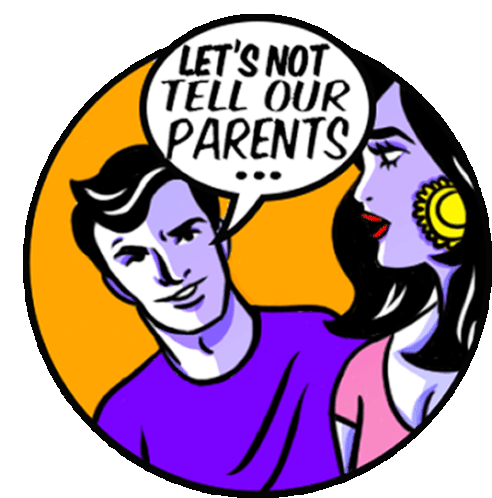 Couple Says "Let'S Not Tell Our Parents" Sticker - Obscure Emotions Lets Not Tell Our Parents Keep It A Secret Stickers