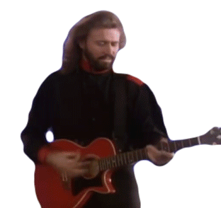 Playing My Guitar Barry Gibb Sticker - Playing My Guitar Barry Gibb Bee Gees Stickers