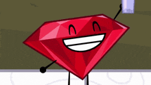 a red diamond is holding a baby bottle