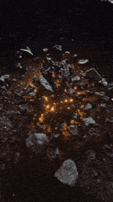 a painting of a explosion in space with a black background