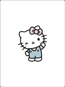 a drawing of hello kitty with a pink bow on her head