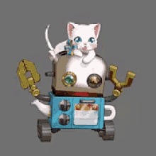 白猫プロジェクト GIF - Cat Robot White Cat Project GIFs