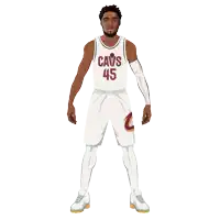 a cartoon of a basketball player wearing a jersey that says cavs 45