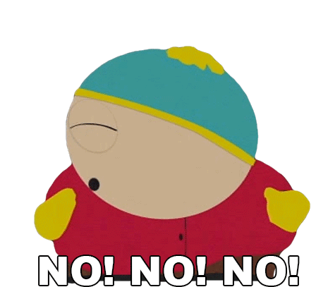 No No No Eric Cartman Sticker - No No No Eric Cartman South Park Stickers