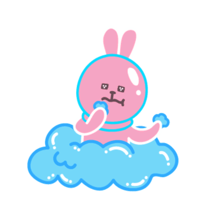 Pink Rabbit Sticker - Pink Rabbit Sad Stickers