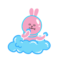 Pink Rabbit Sticker - Pink Rabbit Sad Stickers