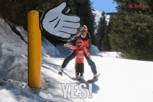 yes high five skibro skiing