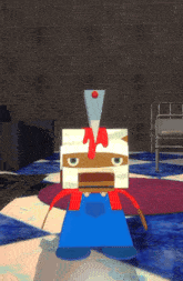 a cartoon character with a bandaged head and arms