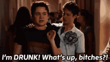I'M Drunk, What'S Up Bitches? - Dan Byrd In Easy A GIF