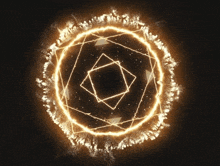 a glowing circle with a square in the middle of it