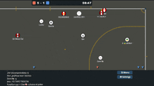 a screenshot of a video game with the words red scores