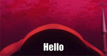 a picture of a person with a hood and the word hello on it