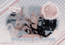 a drawing of a man with the words phallon de aros on it