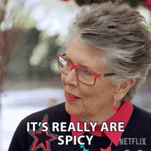 Its Really Spicy Prue Leith GIF - Its Really Spicy Prue Leith The Great British Baking Show Holidays GIFs