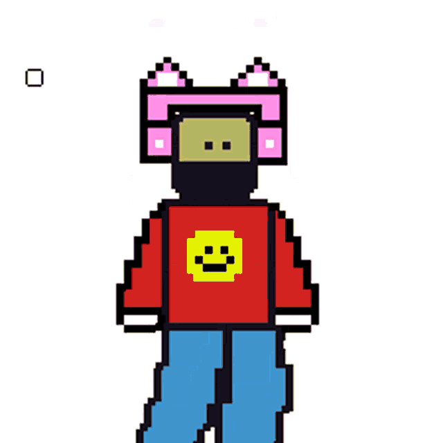 Roblox noob with logo pixel art