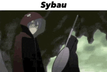 a picture of a person with the word sybau written above them
