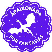 a sticker that says apaixonada por fantasias on it