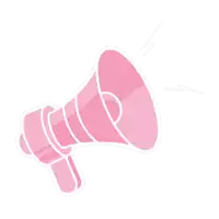 an illustration of a pink megaphone with a lightning bolt coming out of it
