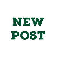 a green sign that says " new post " on it