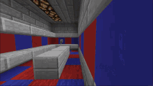 minecraft bunker blue and red