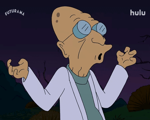 It's alive! ( Farnsworth from Futurama exclaims while lighting crashes )