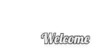 it is a black and white logo that says `` welcome welcome welcome '' .