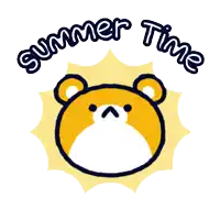 an illustration of a bear with the words summer time surrounding it