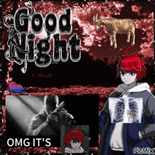 a collage of pictures with the words good night omg it 's on the bottom