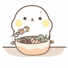 seal hibo eat cute vegetable
