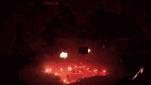 a metallica logo can be seen in the corner of a photo of a concert