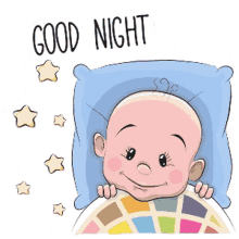 good night baby stars bedtime cute