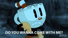 Do You Wanna Come With Me Cuphead GIF