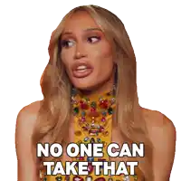 a woman says no one can take that while wearing a necklace