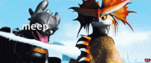 toothless and hiccup from how to train your dragon are looking at each other