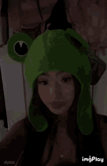 Frog Cute Girl GIF - Frog Cute Girl Frog Hat GIFs