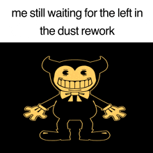 a picture of bendy from bendy and the ink machine on a black background